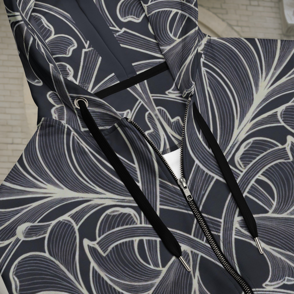 Gray Art Nouveau Zip Hoodie – Belle Époque