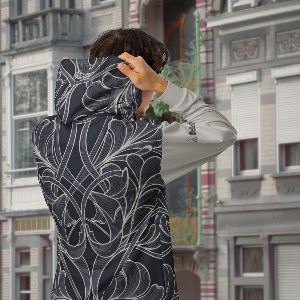 Gray Art Nouveau Zip Hoodie – Belle Époque