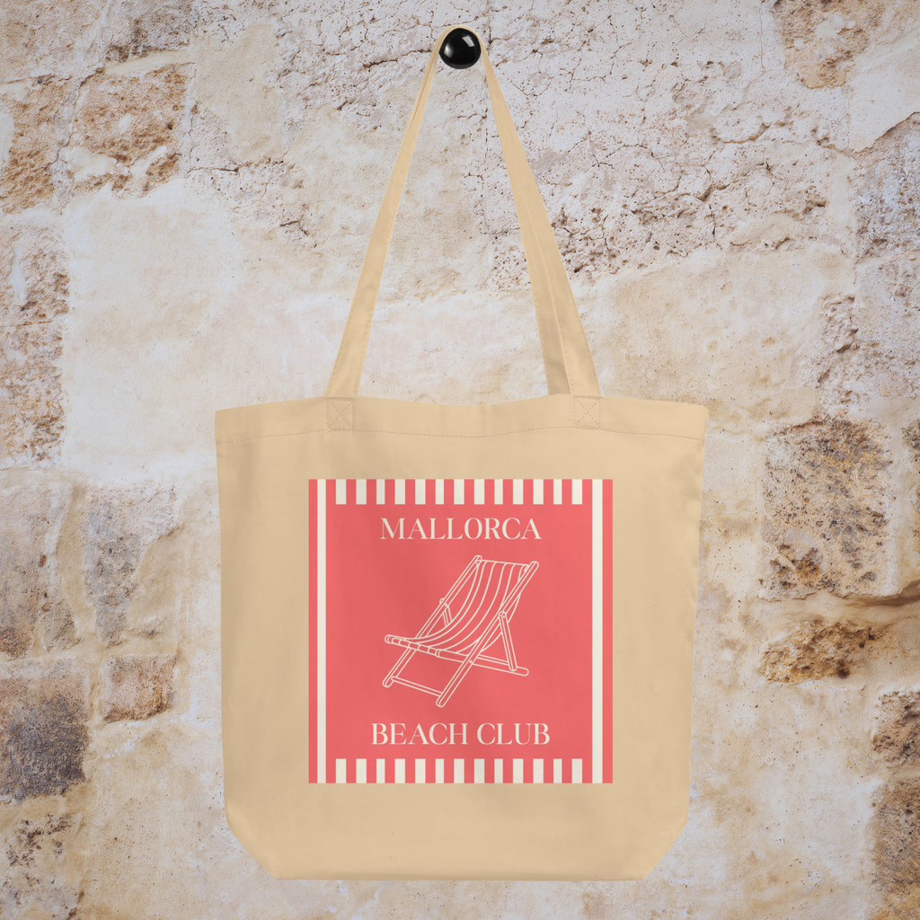 Mallorca Beach Club Organic Cotton Tote Bag