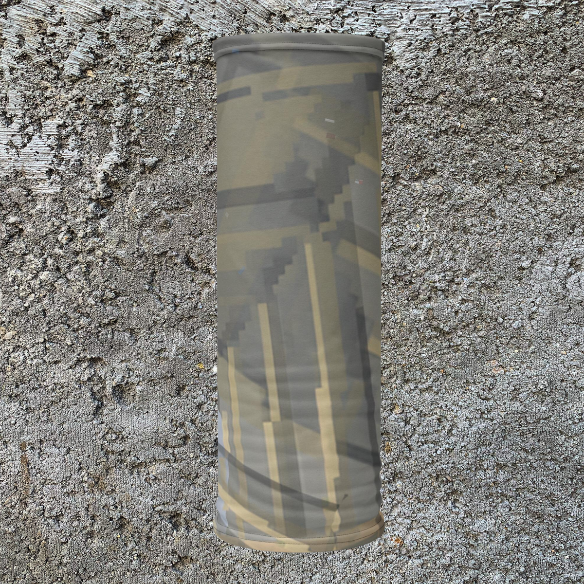 Urban Concrete 7 neck gaiter upright product view against a rough concrete surface.