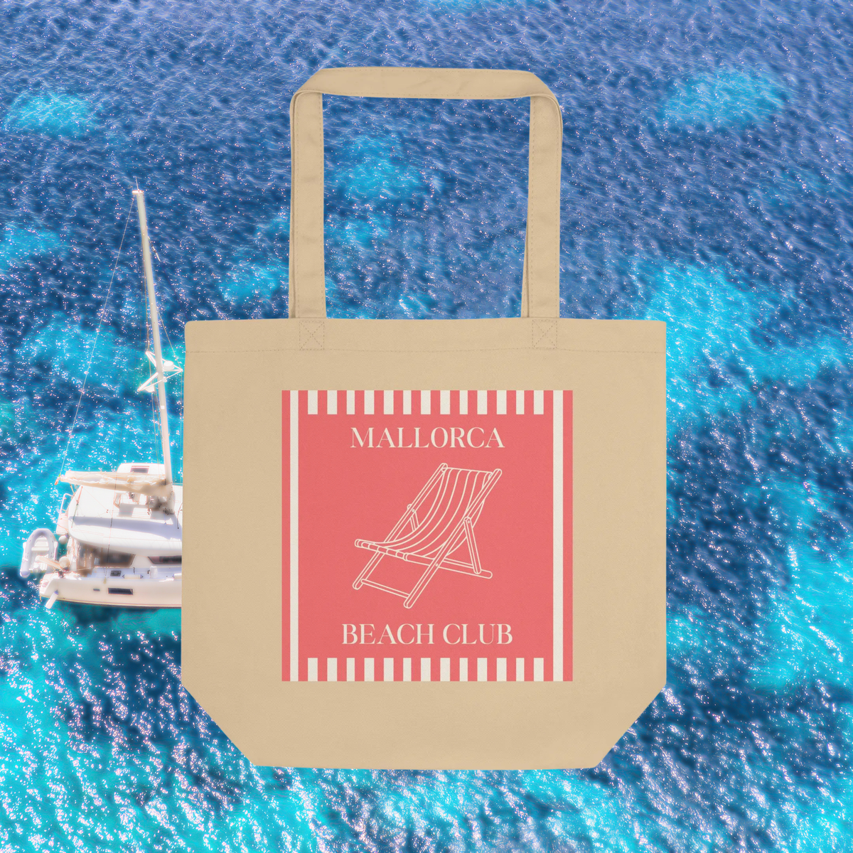 Mallorca Beach Club Organic Cotton Tote Bag